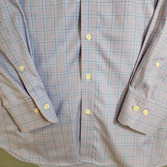 Peter Millar Shirt Mens XL Multicolor Plaid Nanolux Easy Care Full Sleeve - Picture 6 of 16